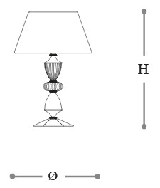 Dimensions of Amelie Opera Italamp Table Lamp